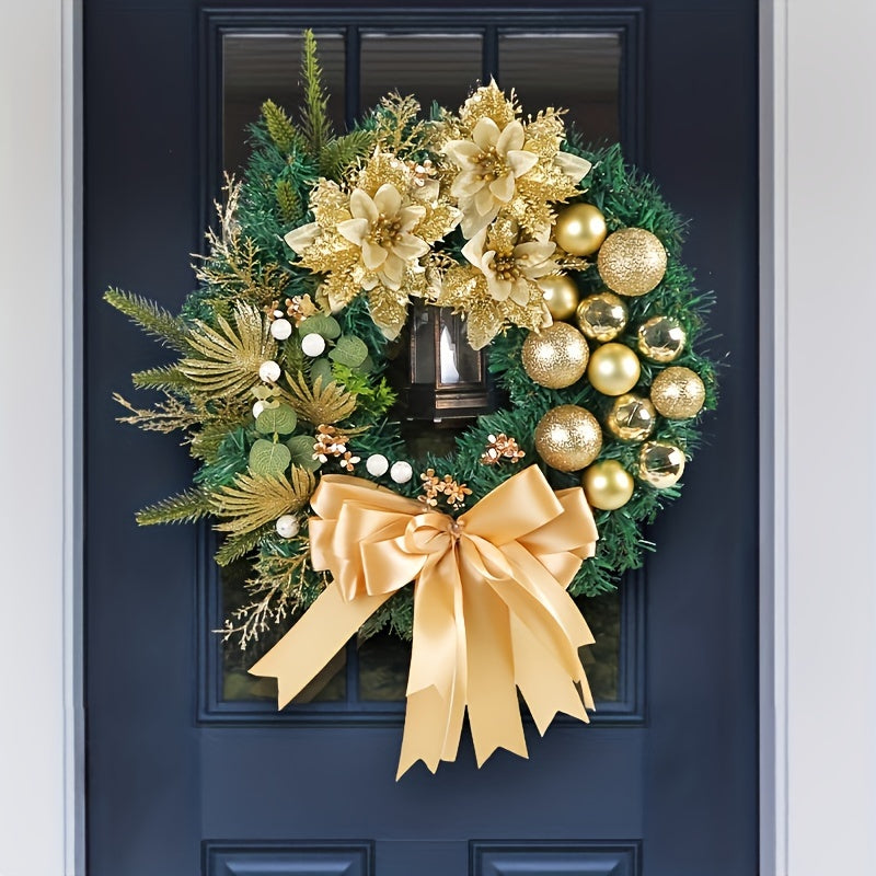 1pc Golden Christmas Ball Wreath Christmas Hanging Decorations