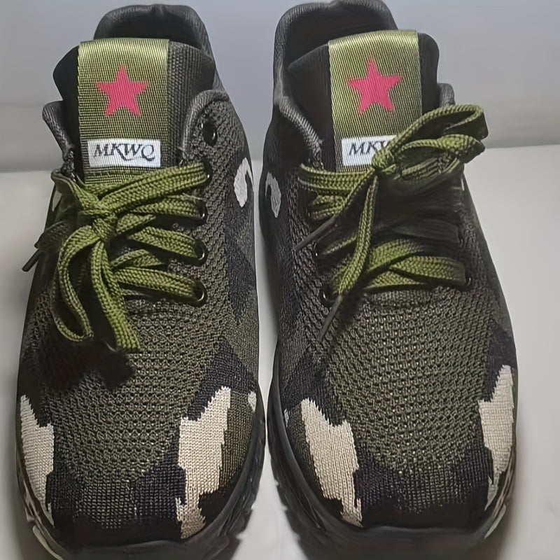 Women's Camo Print Running Shoes Lightweight Mesh Sneakers