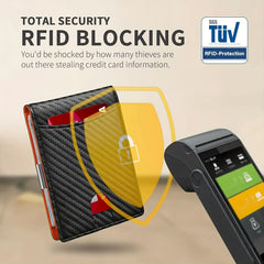 RFID Men's Carbon Fiber Wallet Anti Theft Shielding