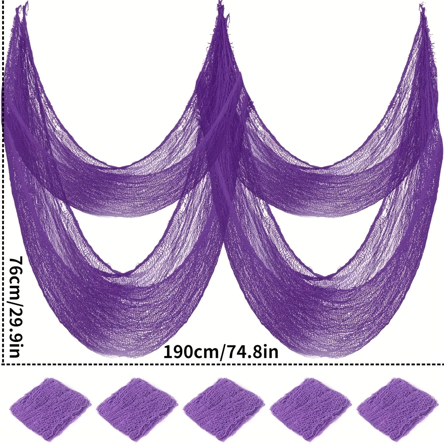 5pcs Purple Halloween Scary Cloth Decor 190 X 76