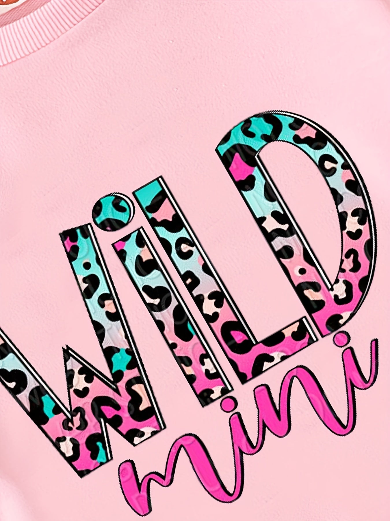 Leopard Graphic Sweatshirt for Toddler Girls Spring Autumn Crew Neck Top