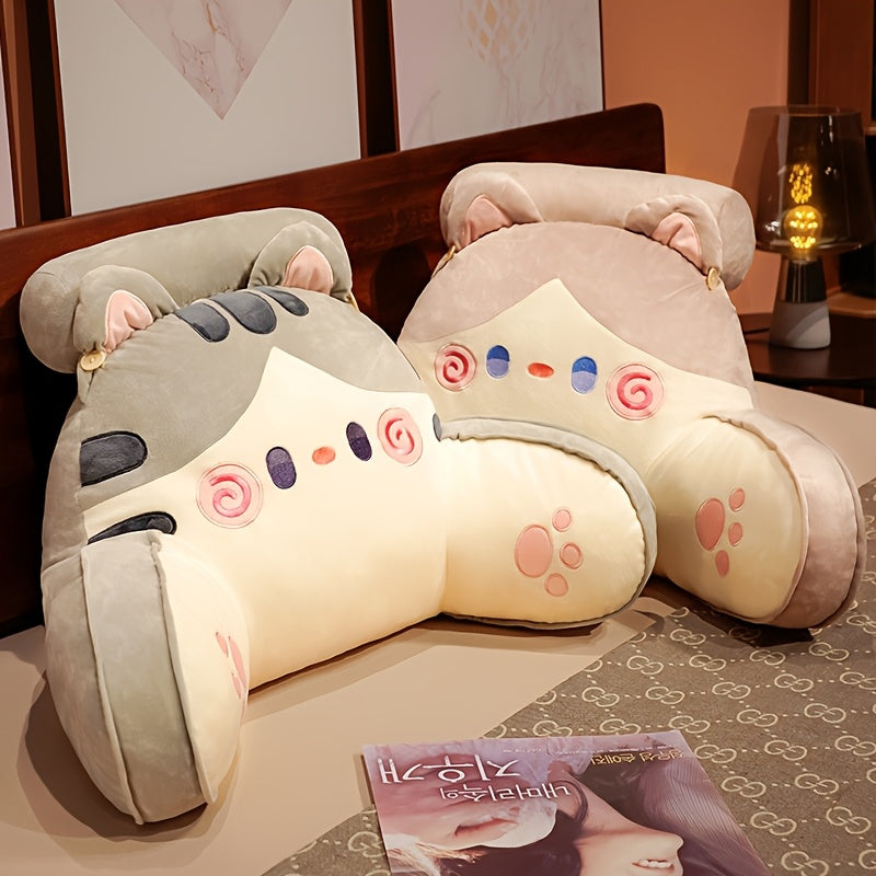 Jumbo Cartoon Cat Plush Pillow for Office Chair Car Seat Sofa Couch