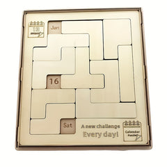 Wooden Perpetual Calendar Puzzle Decor