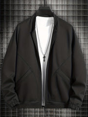 Men's Solid Sport Baseball Jacket Casual Coat Spring Autumn