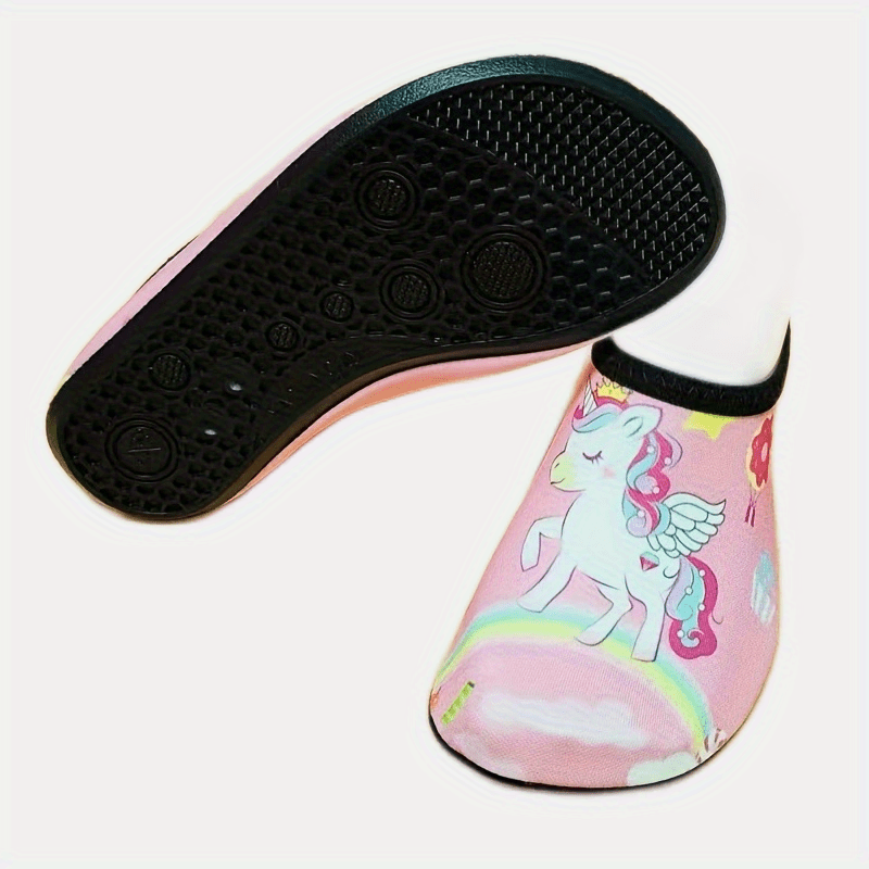Girl's Pony Pattern Water Shoes Quick Dry Non Slip Soft Beach Aqua Socks