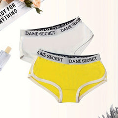 2pcs Letter Patten Low Waist Sports Briefs Women's Activewear