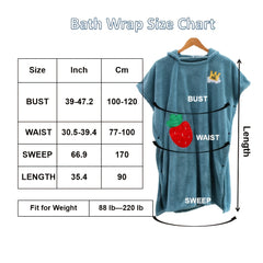 Strawberry Embroidery Bathrobe Quick Drying Absorbent Wrap Towel With Hood
