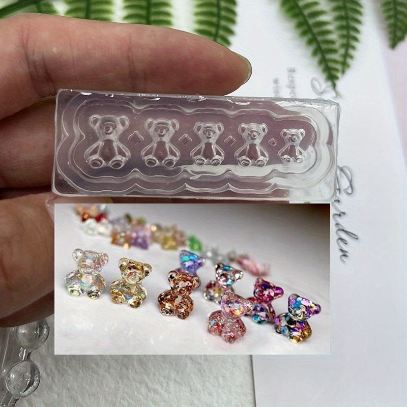 3D Silicone Bear Mold for Nail Art & Earrings