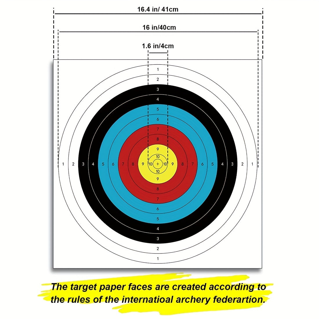 20pcs Bow Arrow Targets For Archery Practice 10 Rings 40 64x40