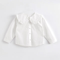 MARC&JANIE Girls Lace Lapel Cotton Shirt
