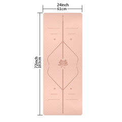 Non Slip TPE Yoga Mat with Body Guide Line
