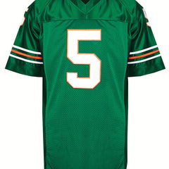 Men's Retro College Green Rugby Jersey American Football Wear