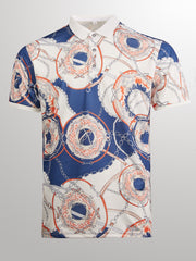 Men's Geometric Pattern Shirt Short Sleeve Button Up Tee Top