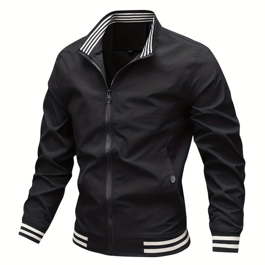 Men's Lightweight Zip Up Jacket Coat Spring Fall Business