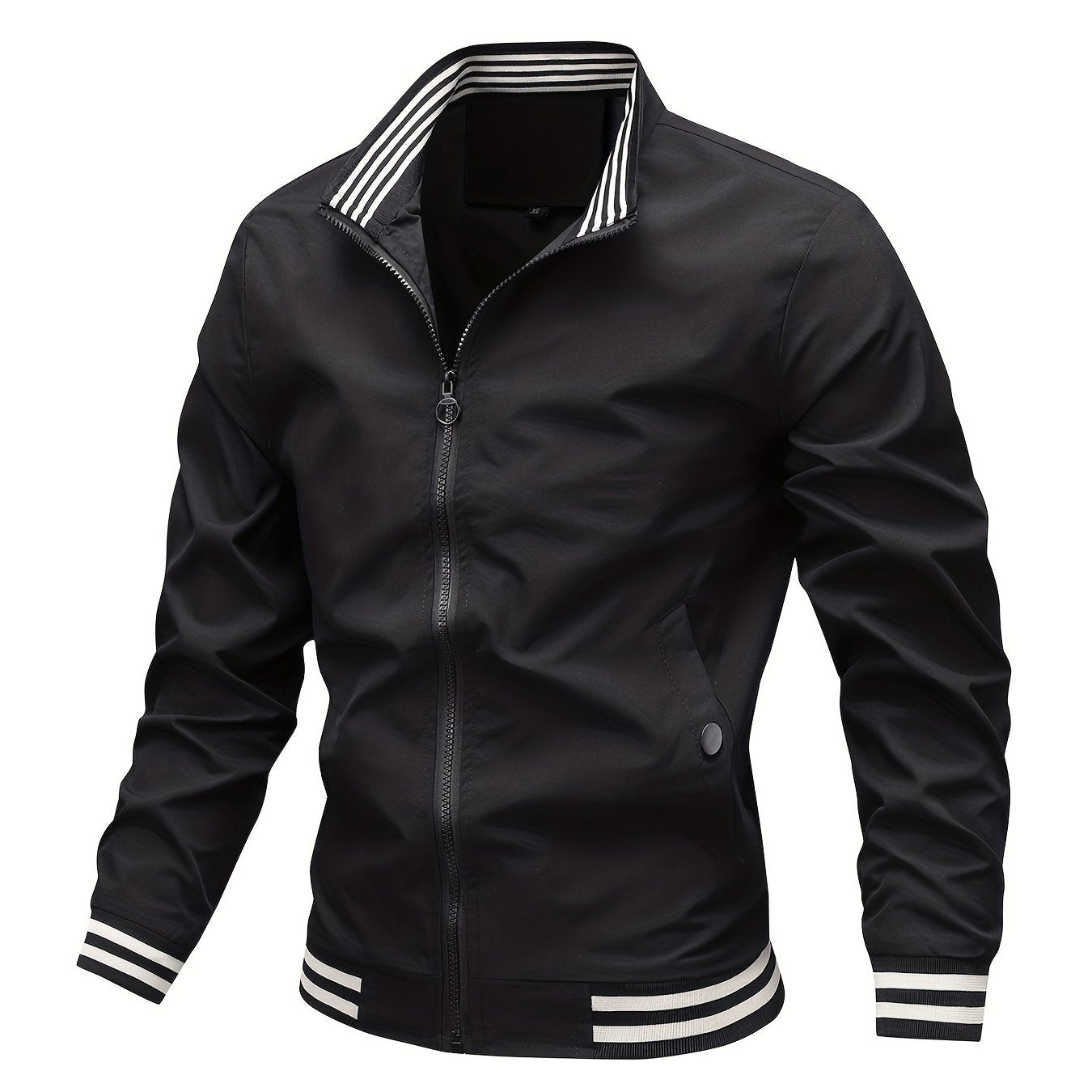 Men's Loose Casual Long Sleeve Striped Cuff Lightweight Jackets