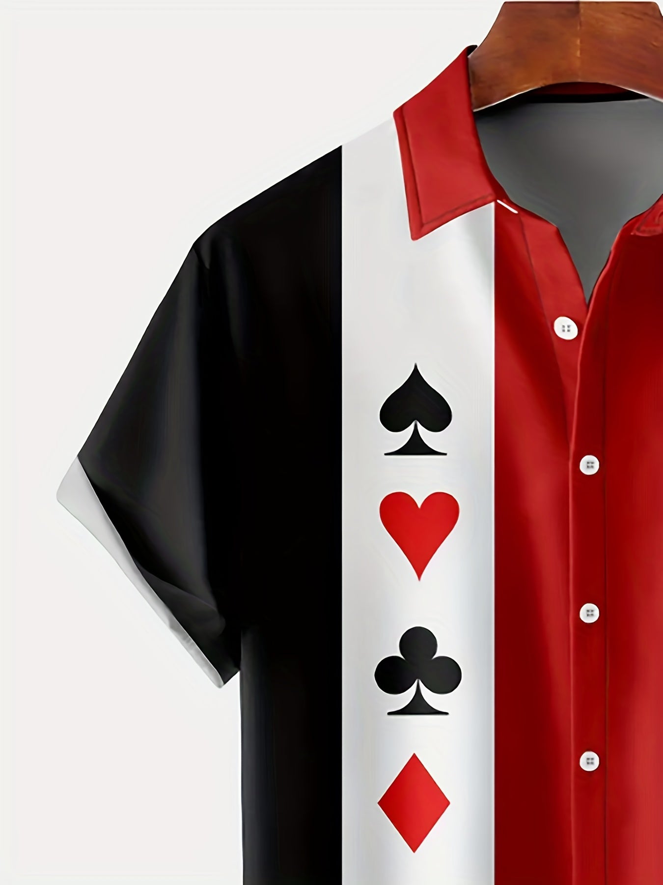 Men's Poker Stripe Short Sleeve Hawaiian Shirt