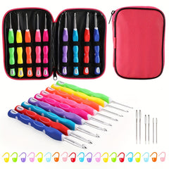 2mm 6mm Portable Crochet Set with Powder Bag Soft Handle Ergonomic Handle