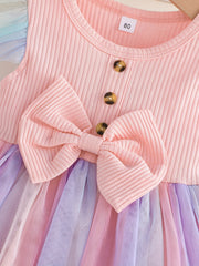 Baby Girls Bowknot Mesh Dress Summer Clothes