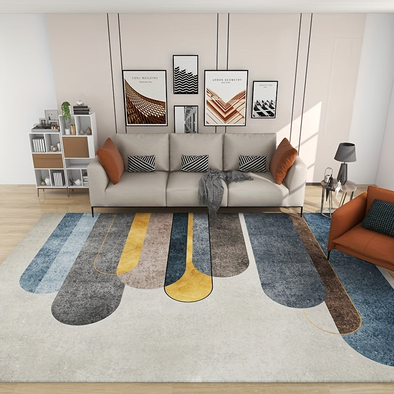 Geometric 6'X8 5' Area Rug Distressed Modern Design