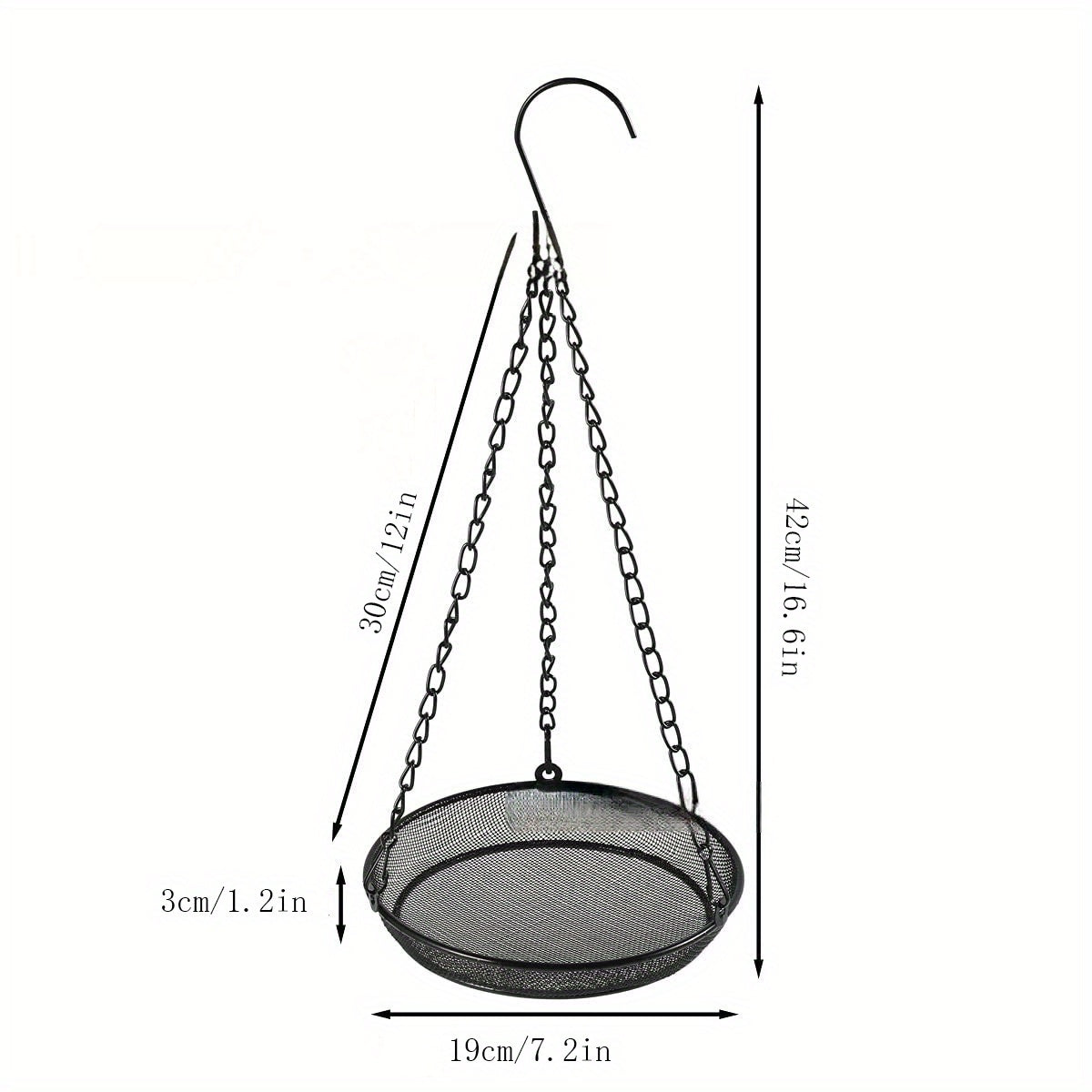 Metal Mesh Hanging Bird Feeder Tray Platform for Outdoor Yard Garden