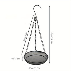 Metal Mesh Hanging Bird Feeder Tray Platform for Outdoor Yard Garden
