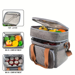 Large Capacity Double Layer Picnic Bag for Outdoor Travel