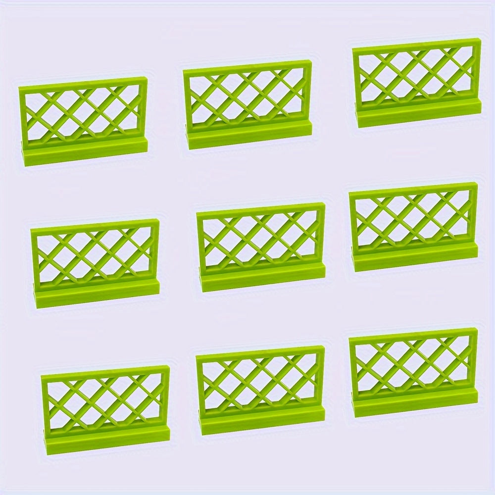 9pcs Farm & Garden Building Blocks Set DIY Animal Scene Bridge Ranch Fence Net