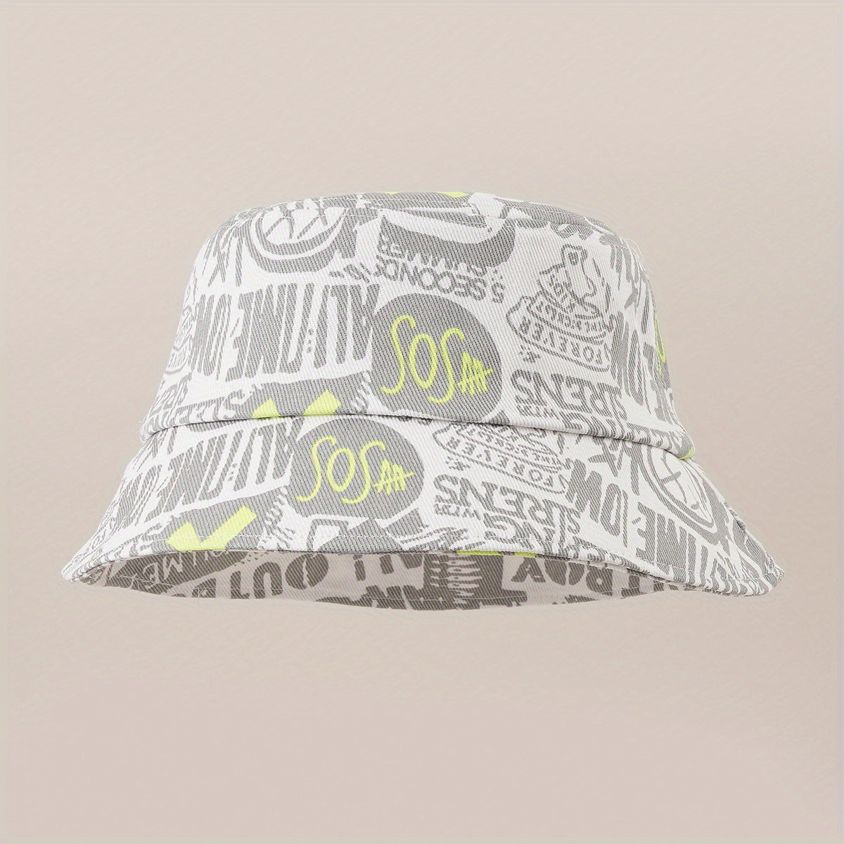 Street Cartoon Big Brim Bucket Hat Basin Hat Face Cover Sun Hat