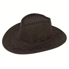 Vintage Knit Polyester Cowboy Hat for Outdoor Sunshade