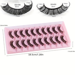 10 Pairs Curling Thick Natural False Eyelashes