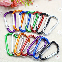 10pcs Carabiner Keychain Aluminum D-Ring Spring Snap Hook