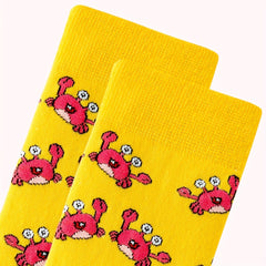 Cartoon Crab Print Socks Women's Stockings & Hosiery