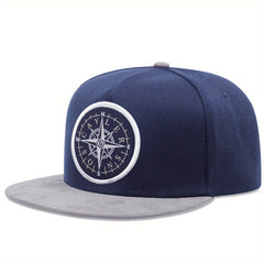 Compass Embroidery Snapback Hat Hip Hop Block Baseball Cap