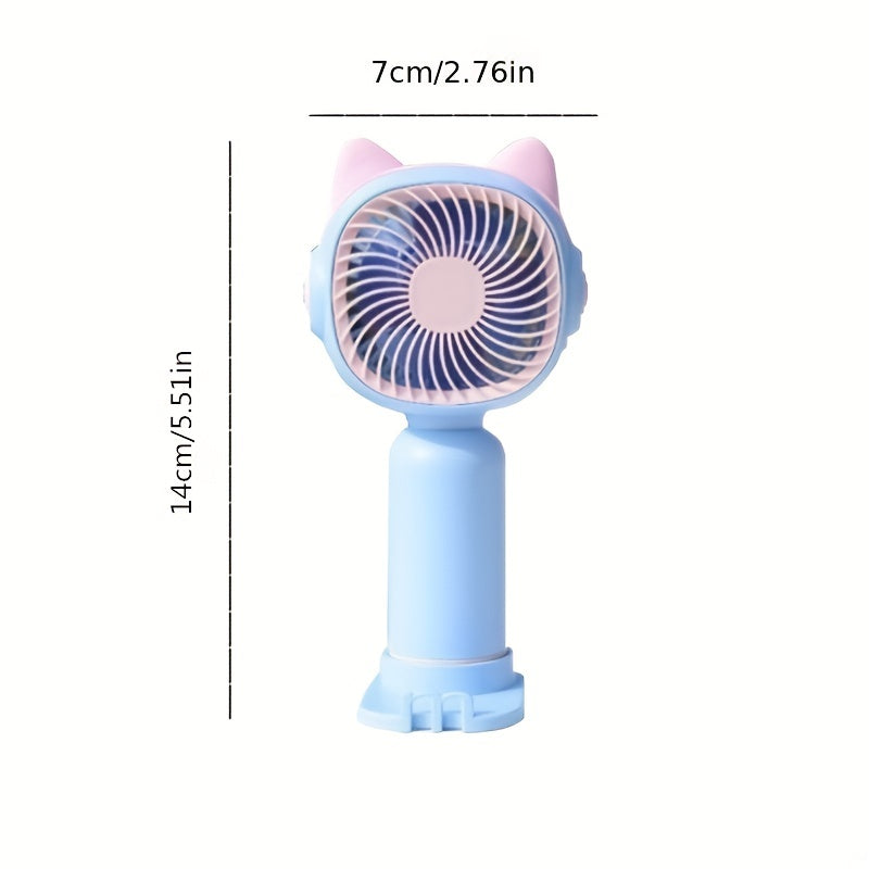 Cartoon Handheld Fan USB Rechargeable Portable Pocket Fan