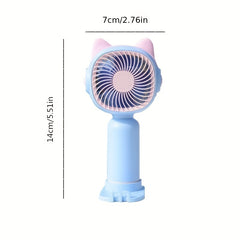 Cartoon Handheld Fan USB Rechargeable Portable Pocket Fan