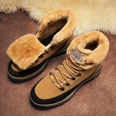 Men's High Top Hiking Boots Plush Lining Snow