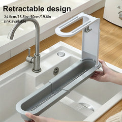 Sink Drain Rack Storage Basket Telescopic Sink Shelf Kitchen Organizer