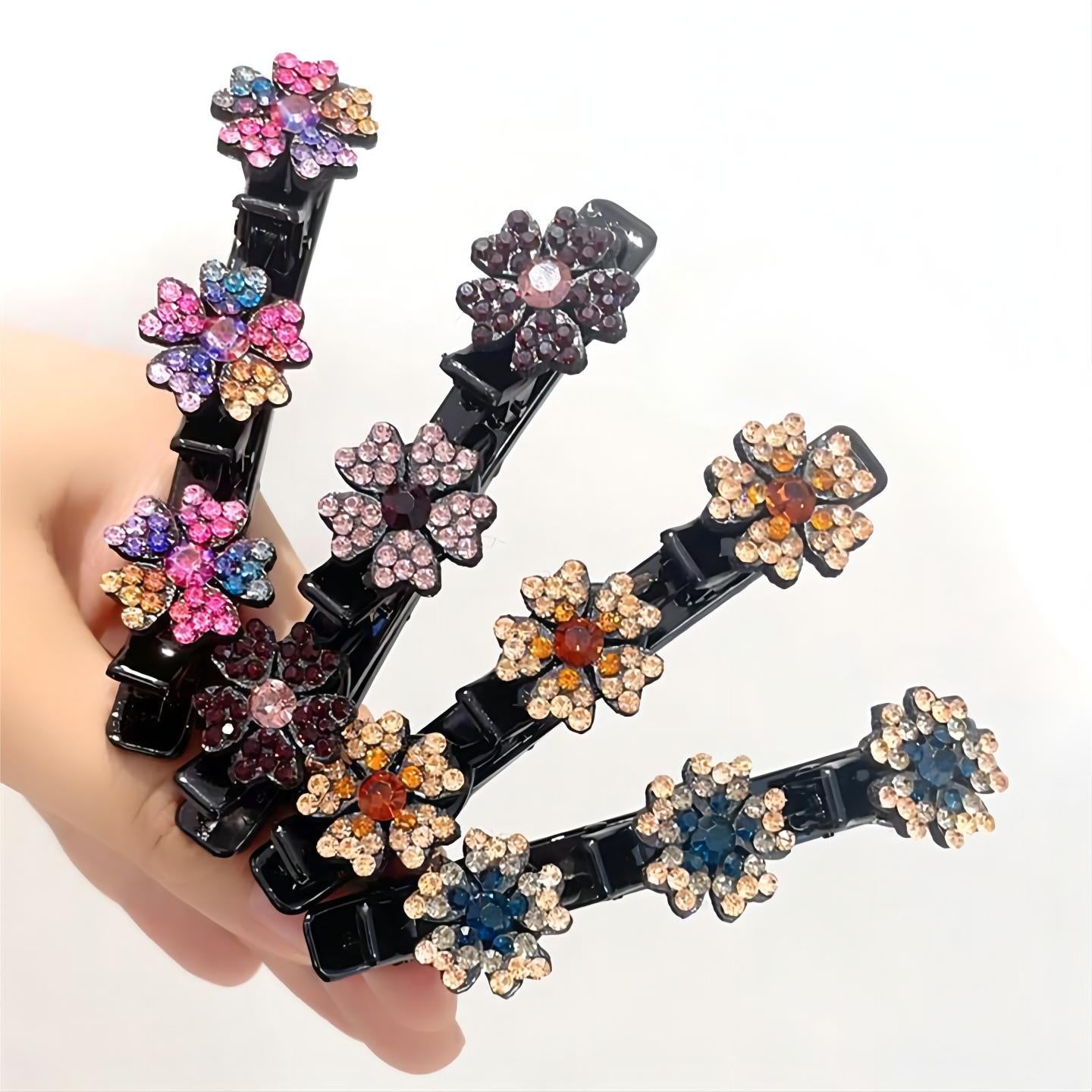 4pcs Girls Five petal Flower Hair Clips