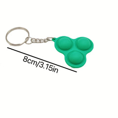 2pcs Fidget Toy Keychain Wallet Purse Silicone Pendant Bag Keyring Accessor