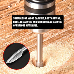 5pcs Wood Carving Drill Bit Set High Speed Steel Carbide Root Milling Cutter Bur