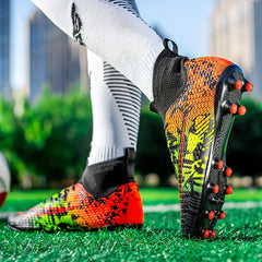 Boys High Top AG Soccer Cleats Lightweight Non Slip Sport Shoes For Kids