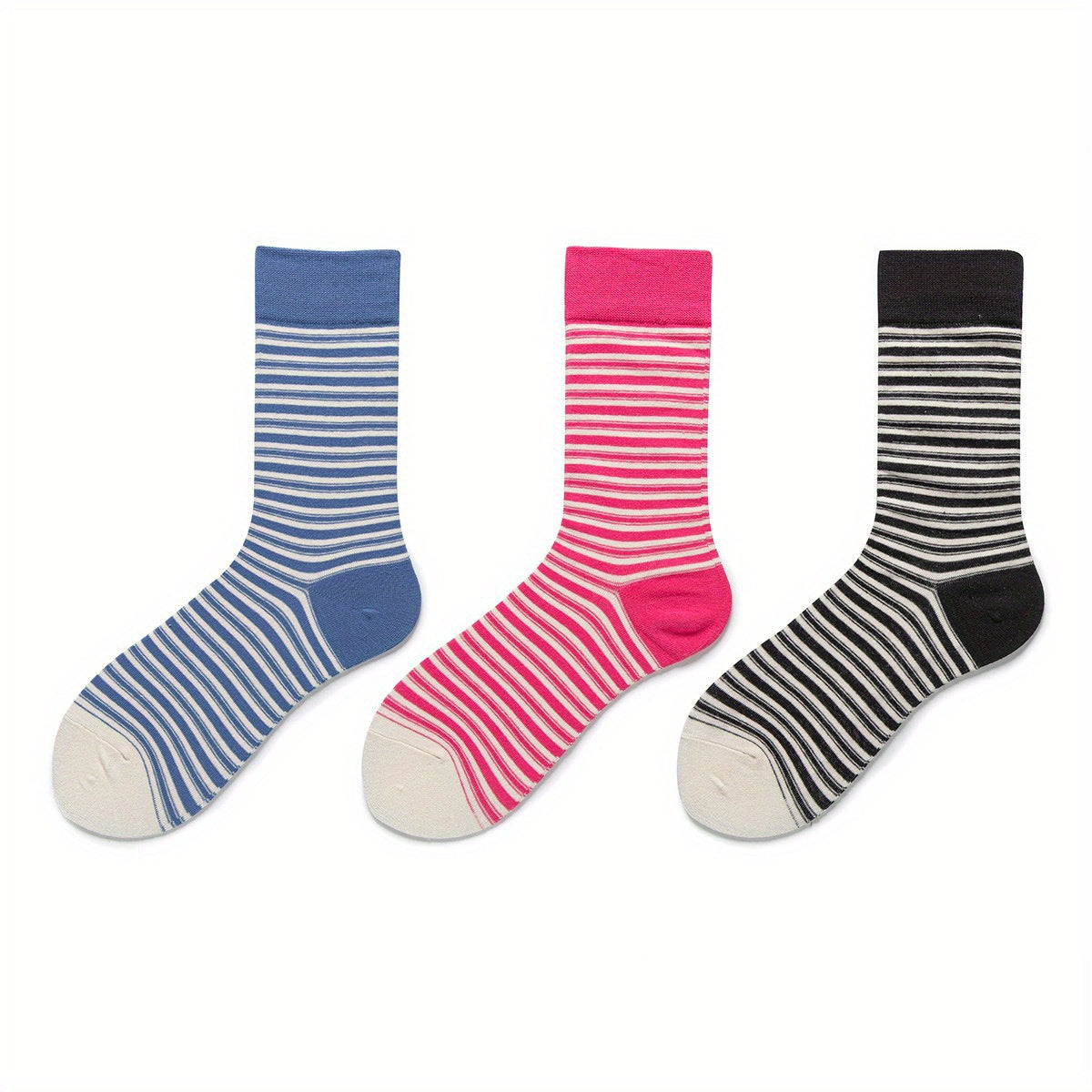 Colorblock Striped Socks Breathable Women's Stockings