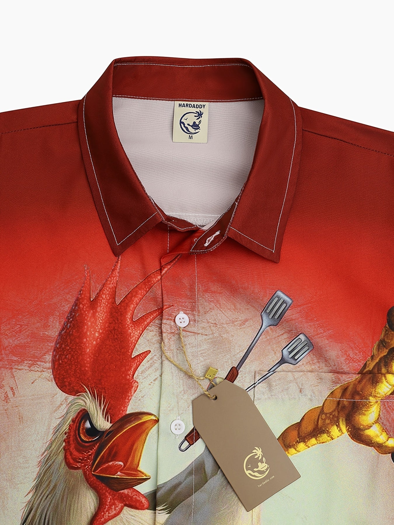 Men's Big Cock Pattern Hawaiian Shirt for Beach Vacation