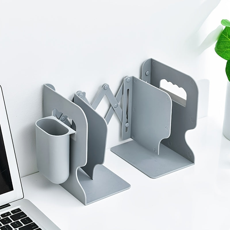 Retractable Bookshelf Adjustable Bookends Bookshelf Pen Holder Desktop Organizer