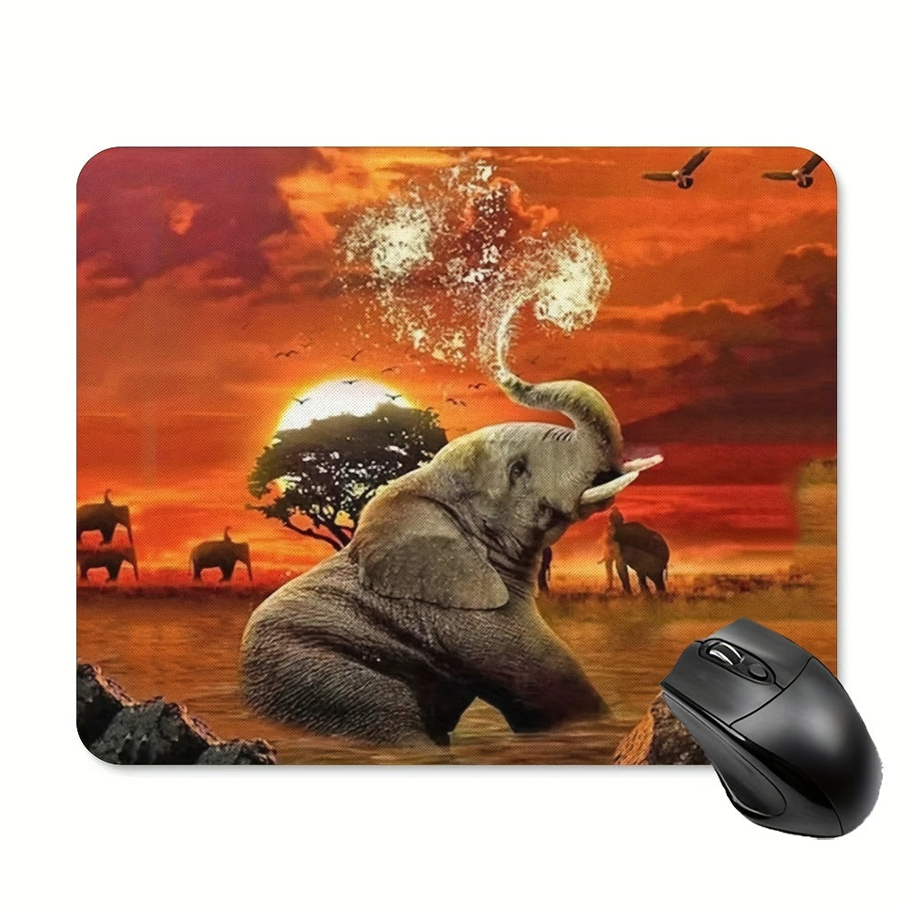 Cute Elephant Gaming Mouse Pad for Women, Non-Slip Rubber Mat