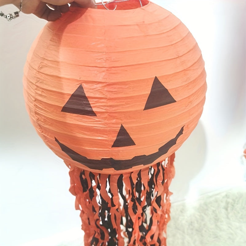 11" Pumpkin Witch Skull Bat Hanging Lantern Halloween Decor & Party Props