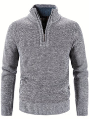 Men's Soft Touch Quarter Zip Sweater Thermal Jumper