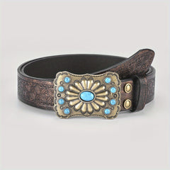 Men's Vintage Champagne Embossed Belt