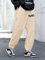 Gasoliine Letter Print Casual Joggers Men's Pants