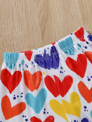 4pc Toddler Girls Animal & Heart Graphic Elastic Waist Sports Shorts